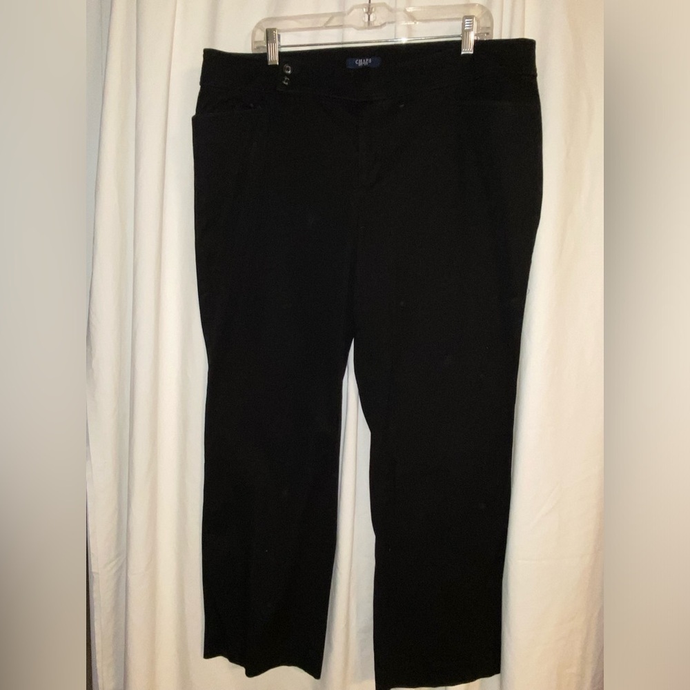 Chaps Ralph Lauren Black Loose Fit Dress/Sport Trousers Sz 16W